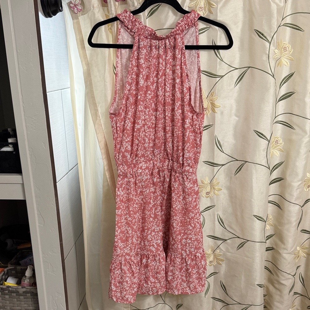 Floral Pink Sleeveless Dress